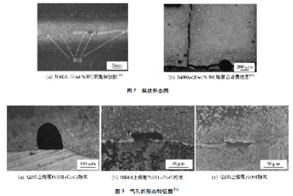 熔覆层的质量评价指标图